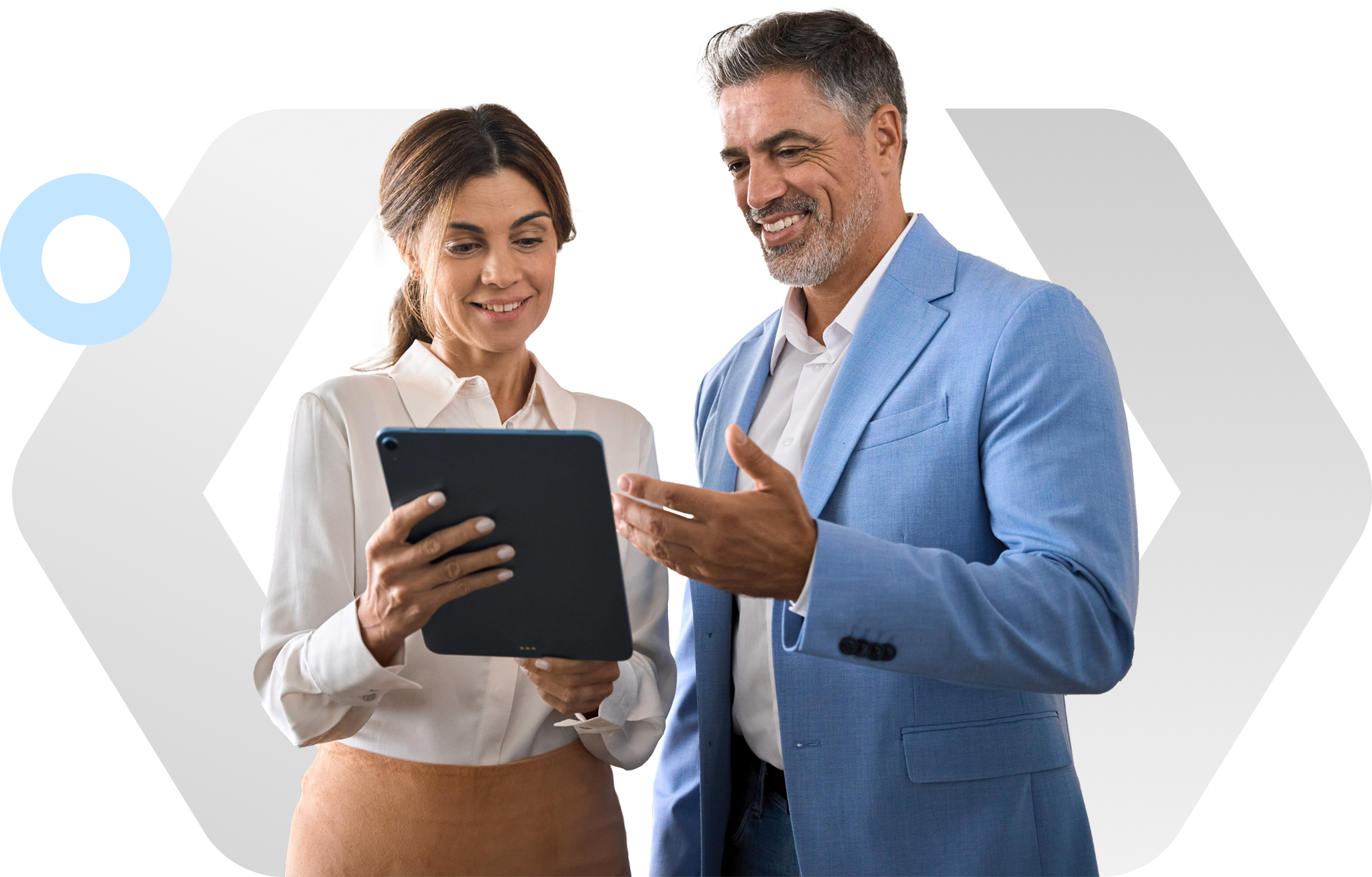 Man showing a tablet